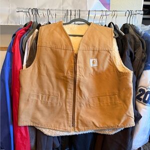 Vintage Carhartt Sherpa Lined Vest, Men’s XL Workwear 6SV USA UNION MADE